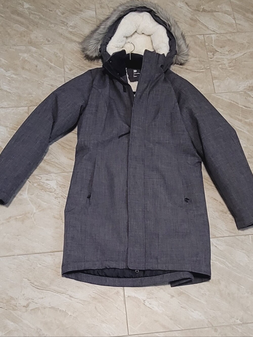 5 For $25 all in motion Cream Sherpa-Lined Jacket Interior with Black Trim